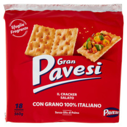 GRAN PAVESI THE SALTY CRACKER WITH 100% ITALIAN WHEAT 560G