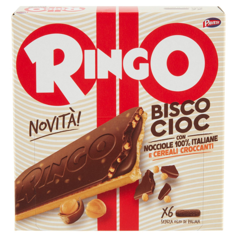 Ringo Snack Bisco Cioc con Nocciole 100% Italiane e Cereali Croccanti 162g