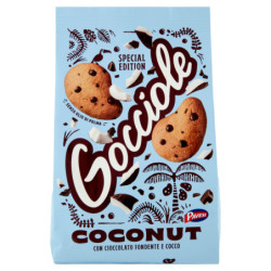 PAVESI GOCCIOLE COCONUT BISCUITS WITH DARK CHOCOLATE CHIPS AND COCONUT 320G