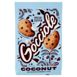 PAVESI GOCCIOLE COCONUT BISCUITS WITH DARK CHOCOLATE CHIPS AND COCONUT 320G