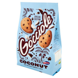 PAVESI GOCCIOLE COCONUT BISCUITS WITH DARK CHOCOLATE CHIPS AND COCONUT 320G