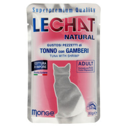 LECHAT NATURAL TASTY PIECES OF TUNA WITH PRAWNS 80 G