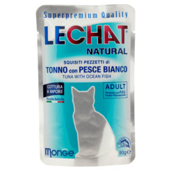 LECHAT MORCEAUX DE THON EXQUIS NATURELS AU POISSON BLANC 80 G