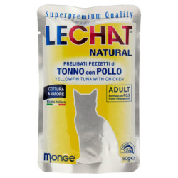 LECHAT NATURAL DELICIOSOS TROZOS DE ATÚN CON POLLO 80 G