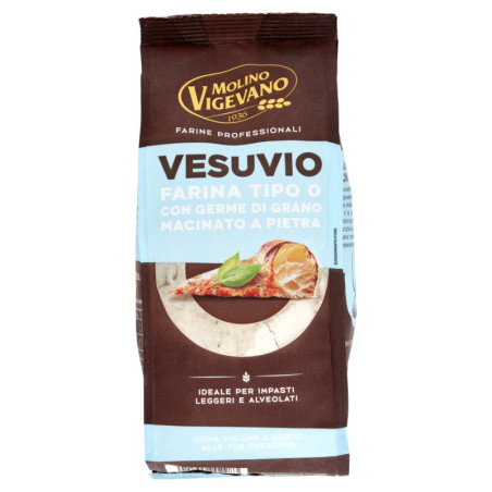 MOLINO VIGEVANO PROFESSIONAL FLOURS VESUVIO TYPE 0 FLOUR WITH STONE GROUND WHEAT GERM 500G