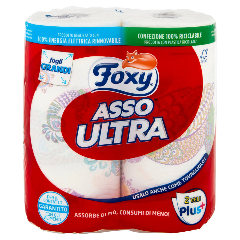 Foxy Asso Ultra  Asciugatutto  decorato 2 maxi rotoli