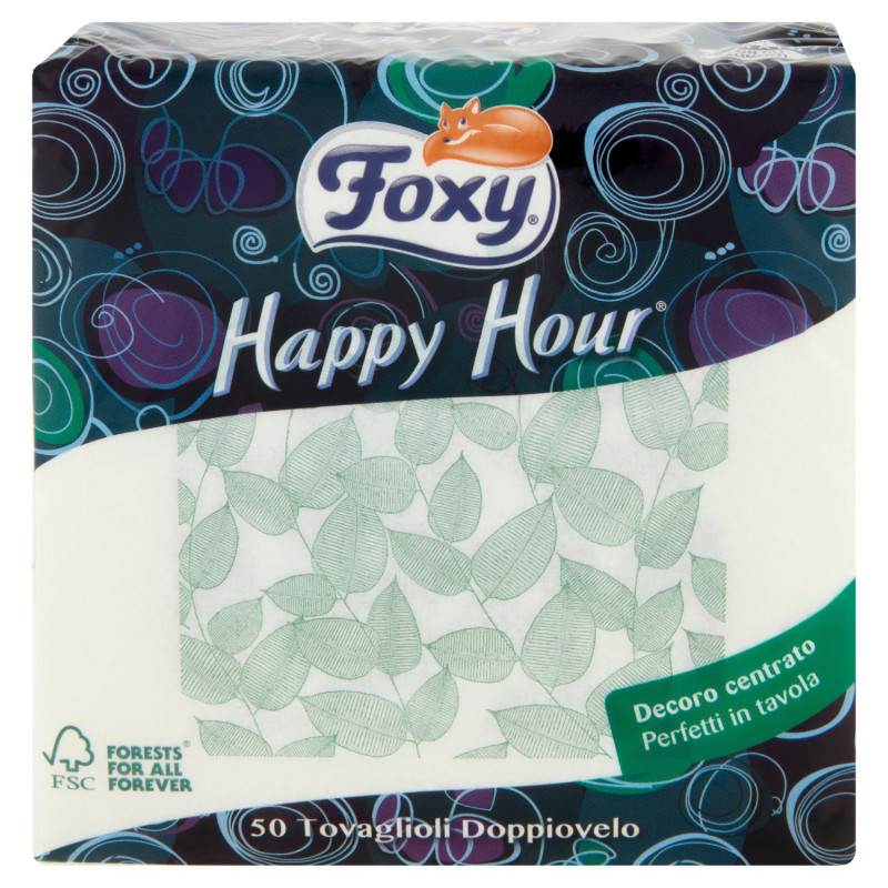 Foxy Happy Hour Tovaglioli Doppiovelo 50 pz