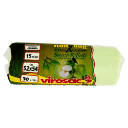 VIROSAC NODYBAG SAC À DÉCHETS PARFUMÉ POMME CM 52X54 30 LITRES 15 PCS