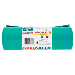 virosac Gransacco Extra-Forte con Maniglie Antiforo Cm 80x115 Maxi 140 Litri 10 pz