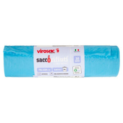 VIROSAC BASE SACCO RIFIUTI CONDOMINIO 70X110 CM 110 LITRI XL AZZURRO 10 PZ