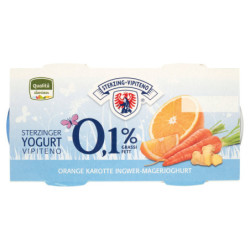 STERZING VIPITENO 0.1% FAT SKIN YOGURT WITH ORANGE CARROT AND GINGER 2 X 125 G