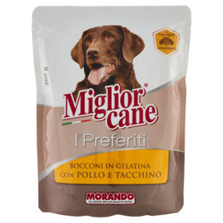 MIGLIORCANE I PREFERITI BOCCONI IN GELATINA CON POLLO E TACCHINO 300 G