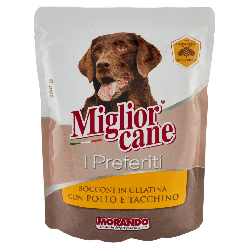 MIGLIORCANE THE FAVORITE BITES IN JELLY WITH CHICKEN AND TURKEY 300 G