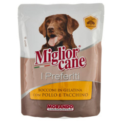 MIGLIORCANE I PREFERITI BOCCONI IN GELATINA CON POLLO E TACCHINO 300 G