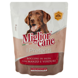 MIGLIORCANE THE FAVORITE BITES IN SAUCE WITH BEEF AND VEGETABLES 300 G