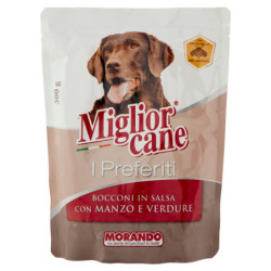 MIGLIORCANE LES BOUCHES PRÉFÉRÉES EN SAUCE AU BOEUF ET LÉGUMES 300 G