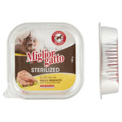 MIGLIORGATTO STERILIZED DELICATO PATÈ CON POLLO E PROSCIUTTO 100 G