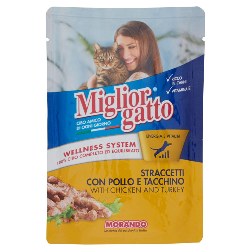 MIGLIORGATTO STRACCETTI WITH CHICKEN AND TURKEY 100 G