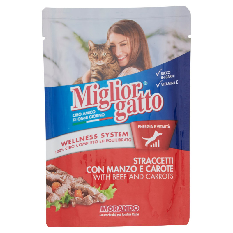 MIGLIORGATTO STRACCETTI WITH BEEF AND CARROTS 100 G