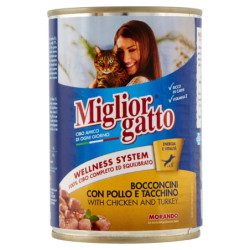 BEST CAT BOCCONCINI CON POLLO Y PAVO 405 G