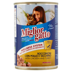 Migliorgatto Bocconcini con Pollo e Tacchino 405 g