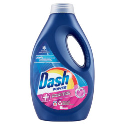 DASH POWER WASHING MACHINE DETERGENT LAUNDRY LIQUID + TECHNOLOGY BRIGHT COLORS AND FIBERS 18 WASHES 990ML