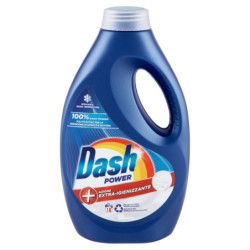 DASH POWER LIQUID WASHING MACHINE DETERGENT + EXTRA-SANITIZING ACTION 18 WASHES 990 ML