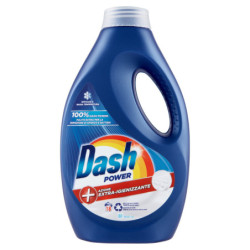 DASH POWER LIQUID WASHING MACHINE DETERGENT + EXTRA-SANITIZING ACTION 18 WASHES 990 ML