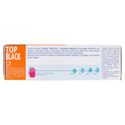 TULIP TOP BLACK DISPOSABLE BLACK NITRILE GLOVES WITHOUT POWDER SIZE 9-9.5 100 PCS