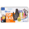 TULIP TOP BLACK DISPOSABLE BLACK NITRILE GLOVES WITHOUT POWDER SIZE 7-7.5 100 PCS