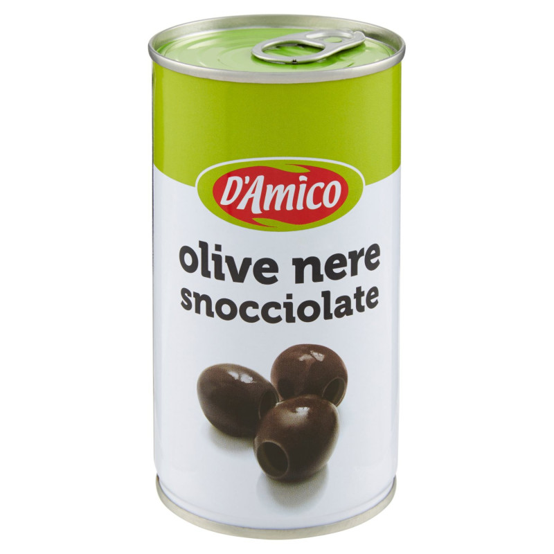 D'AMICO PITTED BLACK OLIVES 350 G