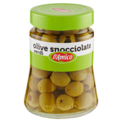 D'AMICO PITTED GREEN OLIVES 290 G