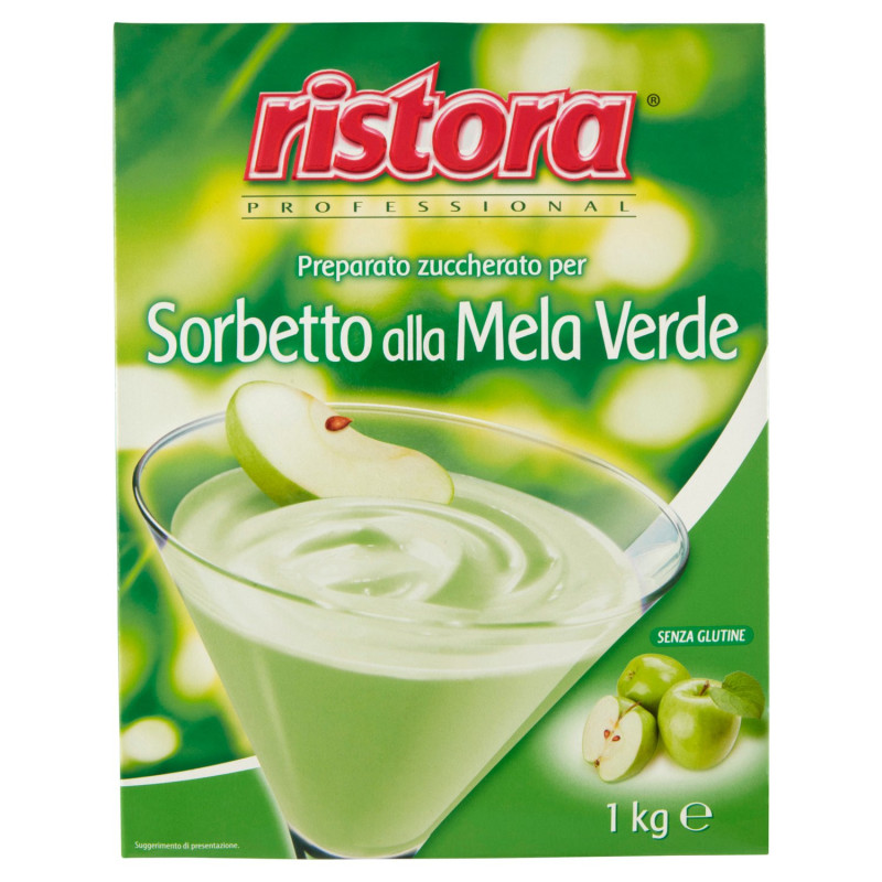 RISTORA PROFESSIONAL SUGARED PREPARATION FOR GREEN APPLE SORBET 1 KG