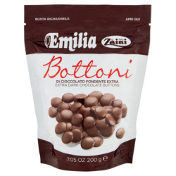 ZÀINI EMILIA BOTONES DE CHOCOLATE EXTRA NEGRO 200 G