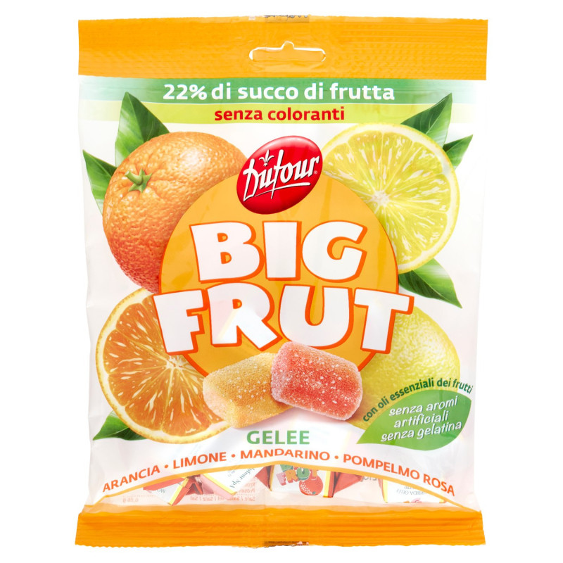 DUFOUR BIG FRUT GELEE ARANCIA - LIMONE - MANDARINO - POMPELMO ROSA 150 G