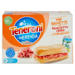 CASA MODENA TENERONI LA MERENDA MINI BAGUETTE CON PROSCIUTTO CRUDO E FORMAGGIO 170 G