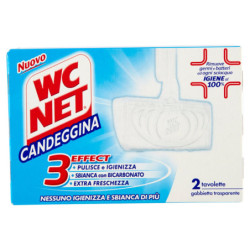 Wc Net - Tavoletta Candeggina 3 Effect, Tavoletta Solida per WC, Azione Pulente e Sbiancante, 2 pz