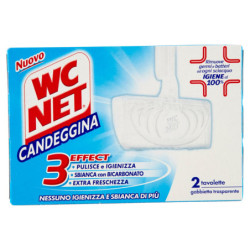 Wc Net - Tavoletta Candeggina 3 Effect, Tavoletta Solida per WC, Azione Pulente e Sbiancante, 2 pz