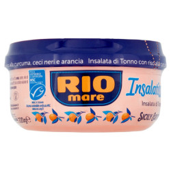 RIO MARE INSALATISSIMA ENSALADA DE ATÚN CON ARROZ DE CÚRCUMA, GARBANZOS NEGROS Y NARANJA 220 G