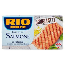 RIO MARE NATURAL SALMON FILLET WITH A DROP OF GRILLED LEMON 125 G