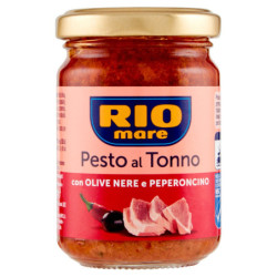 RIO MARE PESTO AL TONNO CON OLIVE NERE E PEPERONCINO 130 G