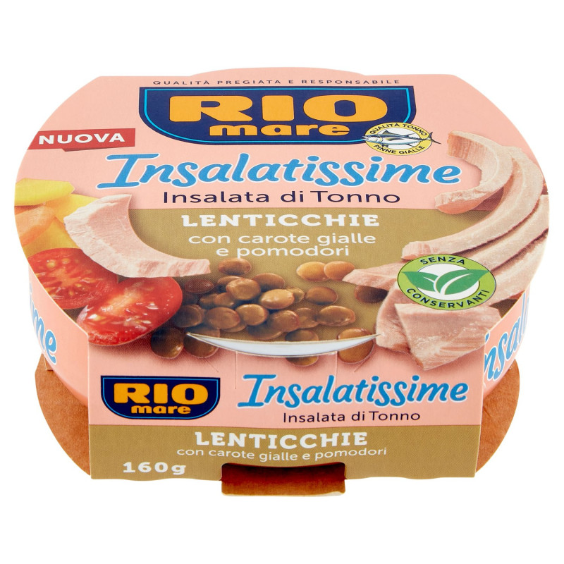 Rio mare Insalatissime Insalata di Tonno Lenticchie con carote gialle e pomodori 160 g