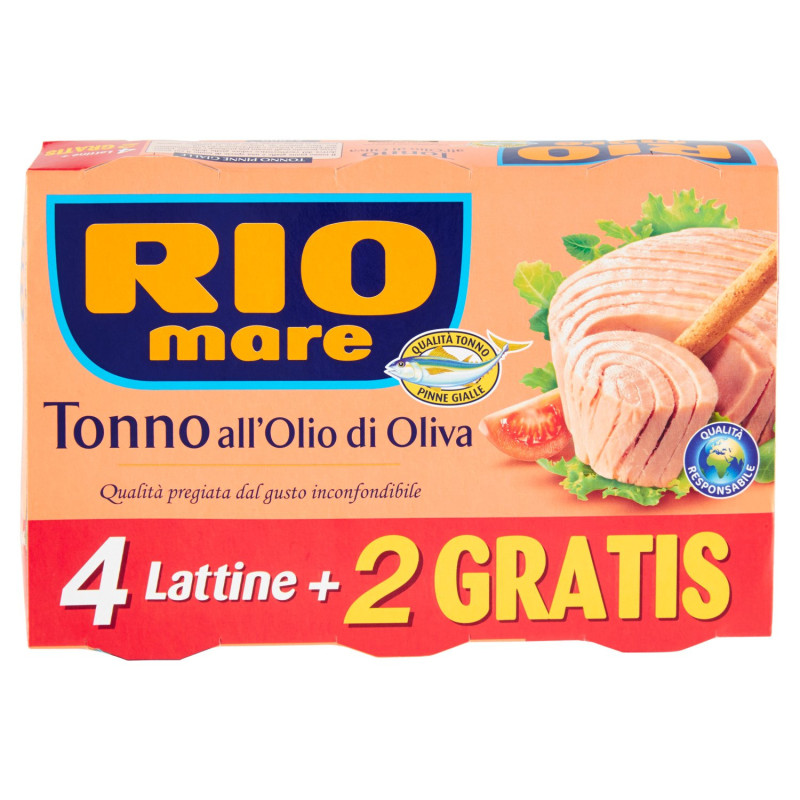 ATÚN DE RIO MARE EN ACEITE DE OLIVA 6 X 80 G