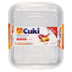 CUKI COOKS BANDEJAS DE ALUMINIO CON ASAS 12 PORCIONES - 2 UDS (RS74)