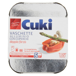 CUKI CONSERVA Y COCINA BANDEJAS DE ALUMINIO CON TAPA 1 RACIÓN - 5 UDS (R31)