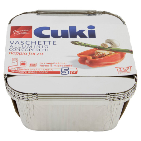 CUKI konserviert und kocht Aluminiumtabletts mit Deckel, 1 Portion – 5 Stück (R31)