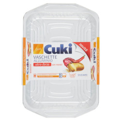 CUKI CUOCE VASCHETTE ALLUMINIO CON MANICI 5PORZIONI - 3 PZ (RS85)