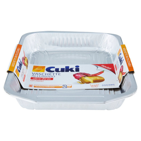 CUKI COOKS BANDEJAS DE ALUMINIO CON ASAS 8 PORCIONES - 2 UDS (RS98)