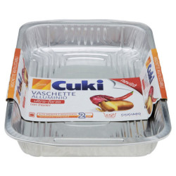 CUKI COOKS BANDEJAS DE ALUMINIO CON ASAS 6 PORCIONES - 2 UDS (RS86)