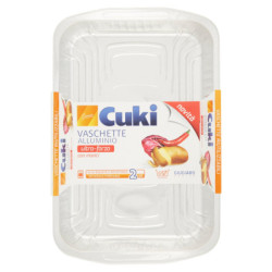 CUKI COOKS BANDEJAS DE ALUMINIO CON ASAS 6 PORCIONES - 2 UDS (RS86)